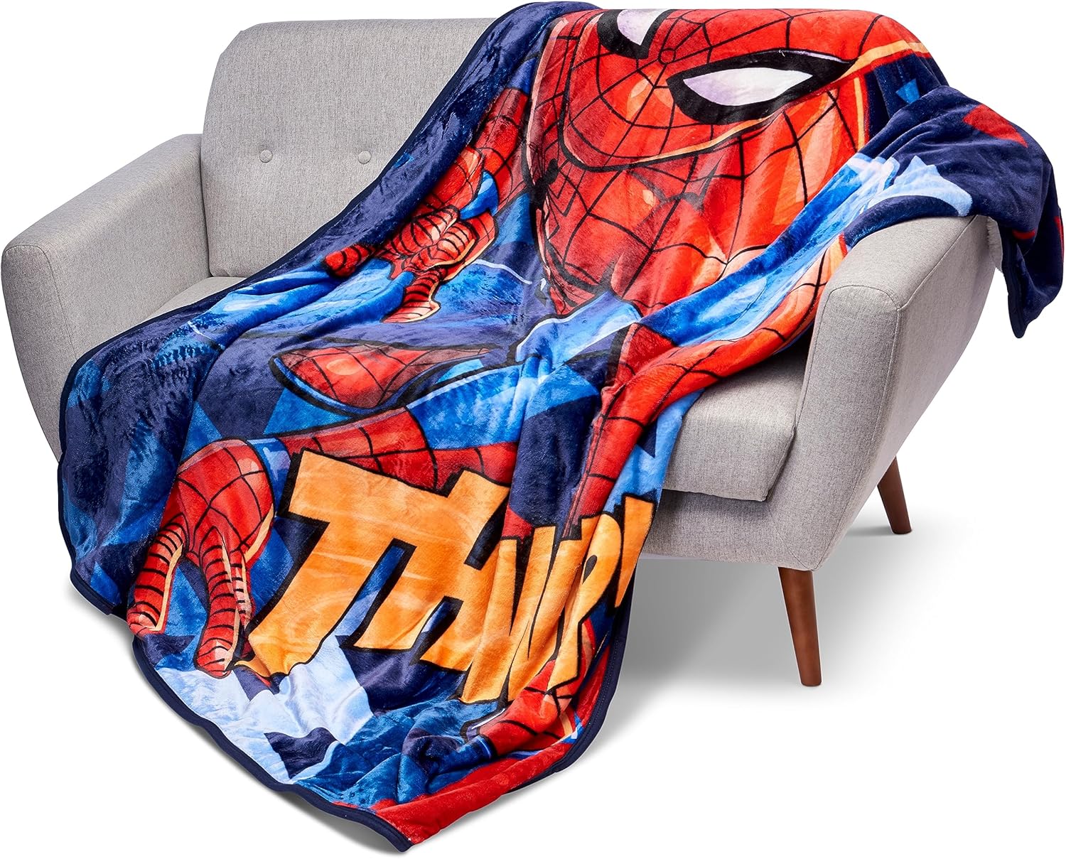Marvel Spider-Man Blanket Crouched Action Stance Silk Touch Back Throw