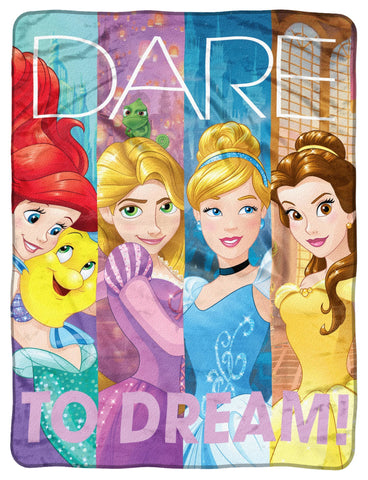 Northwest Disney Princess Micro Raschel Throw Blanket, 46" x 60", Dreamers