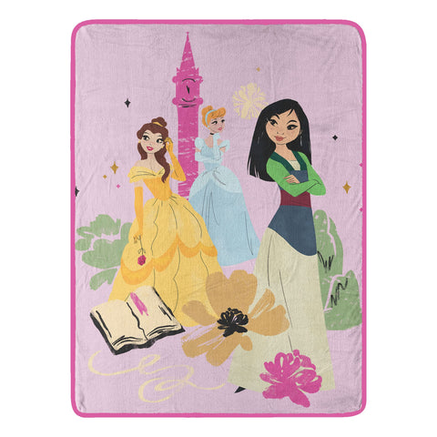 Northwest Disney Princess Micro Raschel Throw Blanket, 46" x 60", Be True