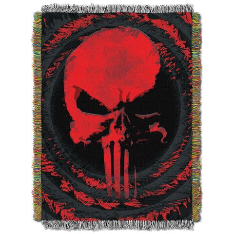 Northwest Marvel's Punisher, 'Center Target' Woven Tapestry Throw Blanket 48" x 60"