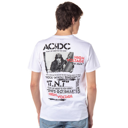 AC/DC Men's High Voltage Album and Song Titles Short Sleeve T-Shirt Tee
