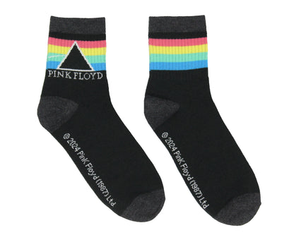 Pink Floyd Women's Dark Side Of The Moon Rainbow 3-Pack Quarter Crew Socks