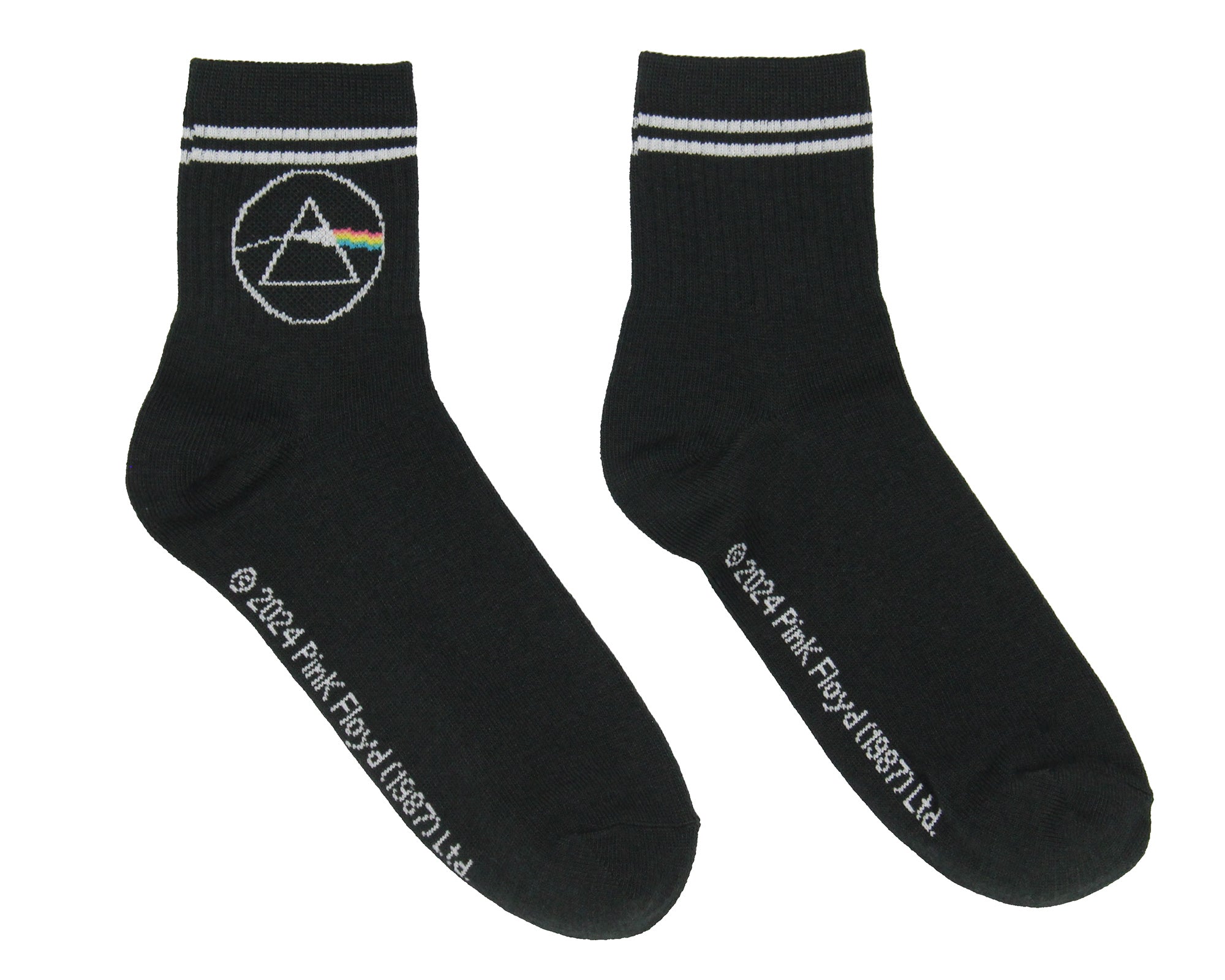 Pink Floyd Women's Dark Side Of The Moon Rainbow 3-Pack Quarter Crew Socks