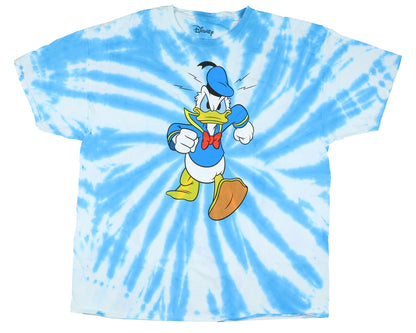 Disney Donald Duck Men's Angry Walk Spiral Tie-Dye Design T-Shirt