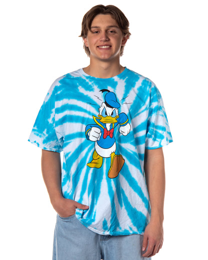 Disney Donald Duck Men's Angry Walk Spiral Tie-Dye Design T-Shirt