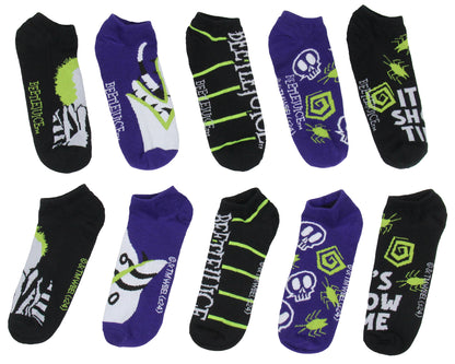Beetlejuice It's Show Time 5 Pack No-Show Ankle Socks