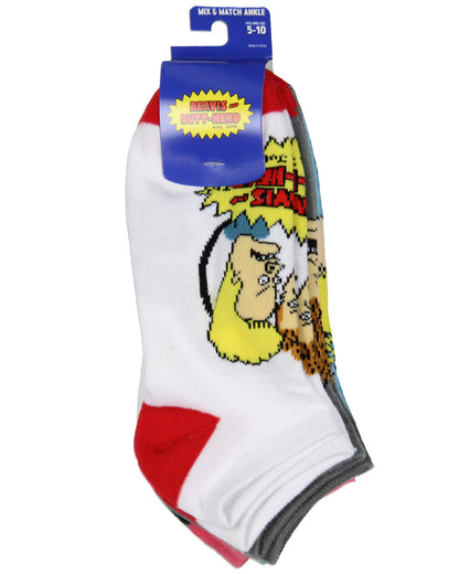 MTV Beavis and Butthead Men's The Great Cornholio Mix & Match Ankle Socks 5 pack