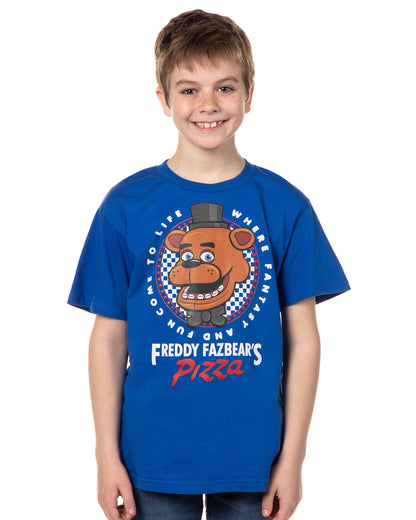 Five Nights At Freddy's T-Shirt Fantasy and Fun Pizza Boy's Tee (S)