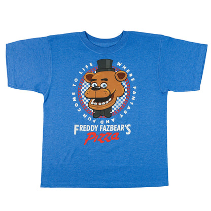 Five Nights At Freddy's T-Shirt Fantasy and Fun Pizza Boy's Tee (S)