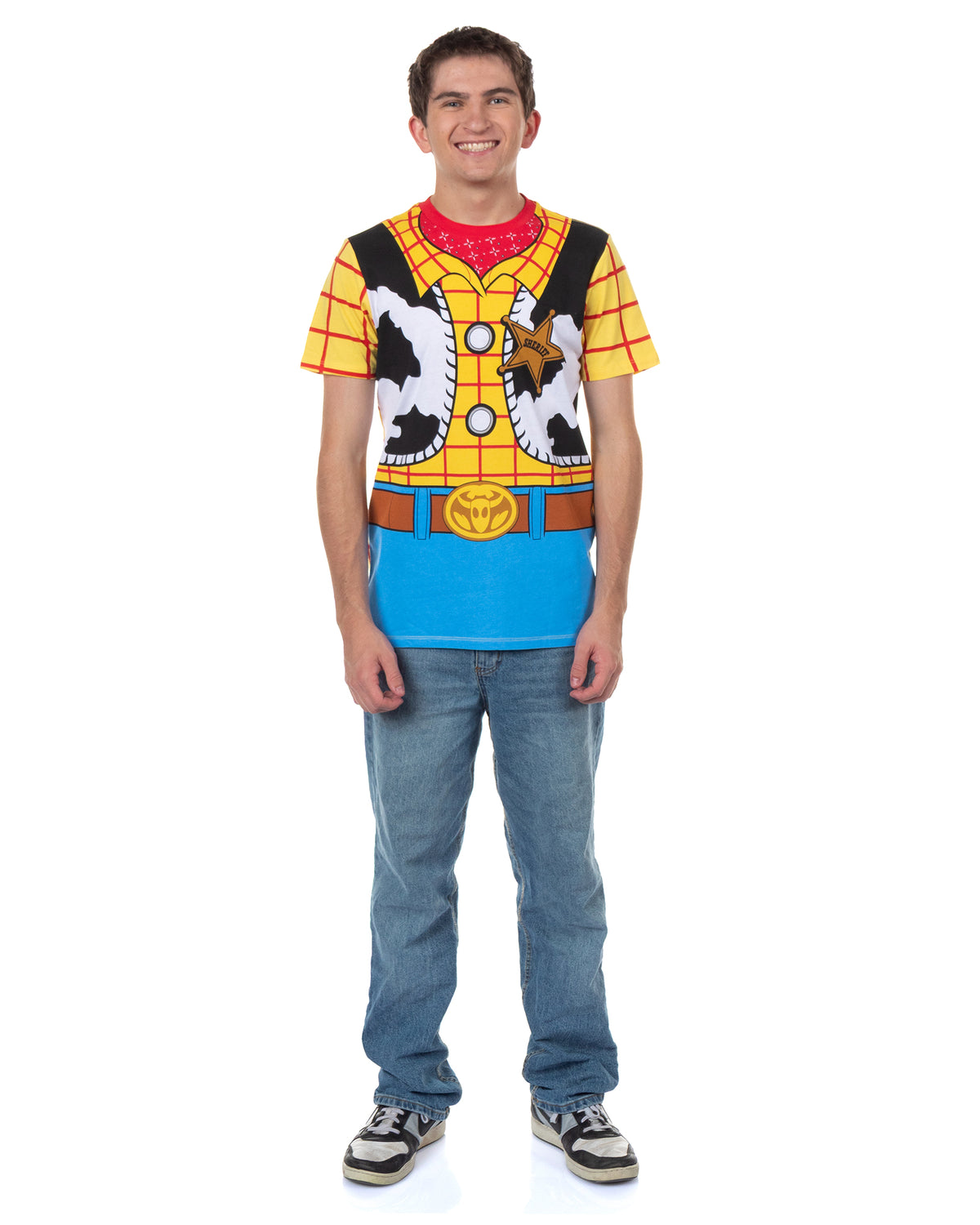 Disney Pixar Toy Story Shirt Men's Woody Sheriff Cowboy Costume T-Shirt