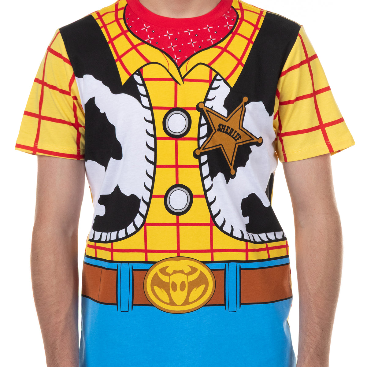 Disney Pixar Toy Story Shirt Men's Woody Sheriff Cowboy Costume T-Shirt