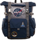 NASA Backpack Meatball Logo Roll Top Built Up Space Laptop Bag