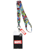 Bioworld Marvel Comic Book Graphic Lanyard ID Badge Holder And 2" Rubber Charm