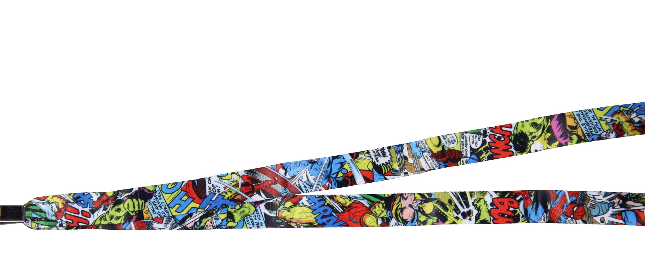 Bioworld Marvel Comic Book Graphic Lanyard ID Badge Holder And 2" Rubber Charm