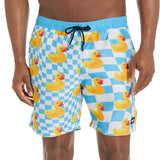 NEFF Men's Checkered Ducky Daily Hot Tub Board Shorts for Swimming (L)