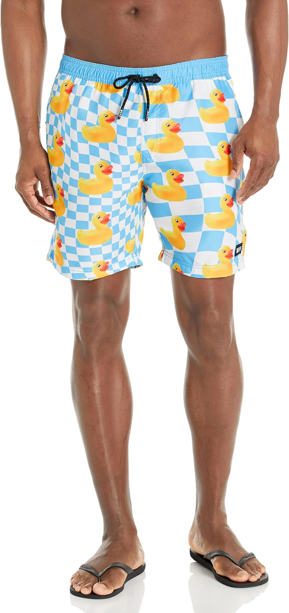 NEFF Men's Checkered Ducky Daily Hot Tub Board Shorts for Swimming (XXL)