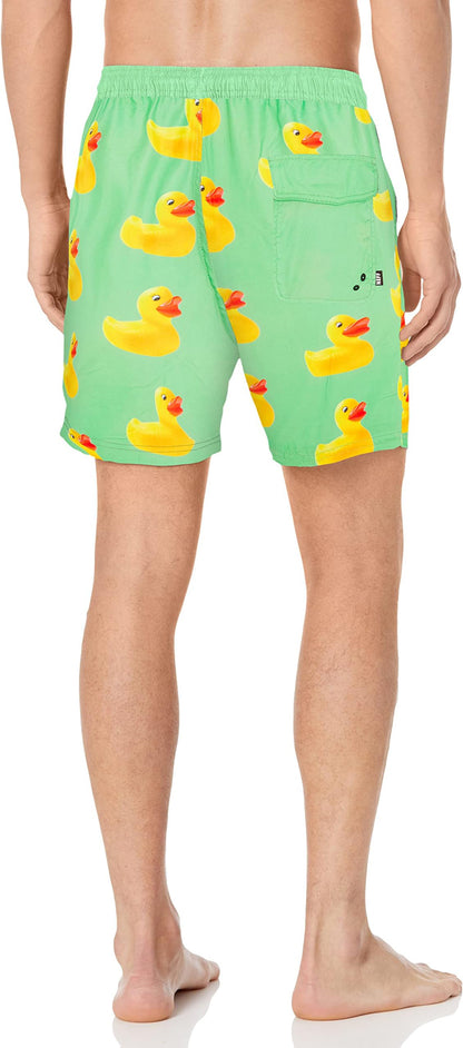 NEFF Men's Green Ducky Daily Hot Tub Board Shorts for Swimming (XXL)