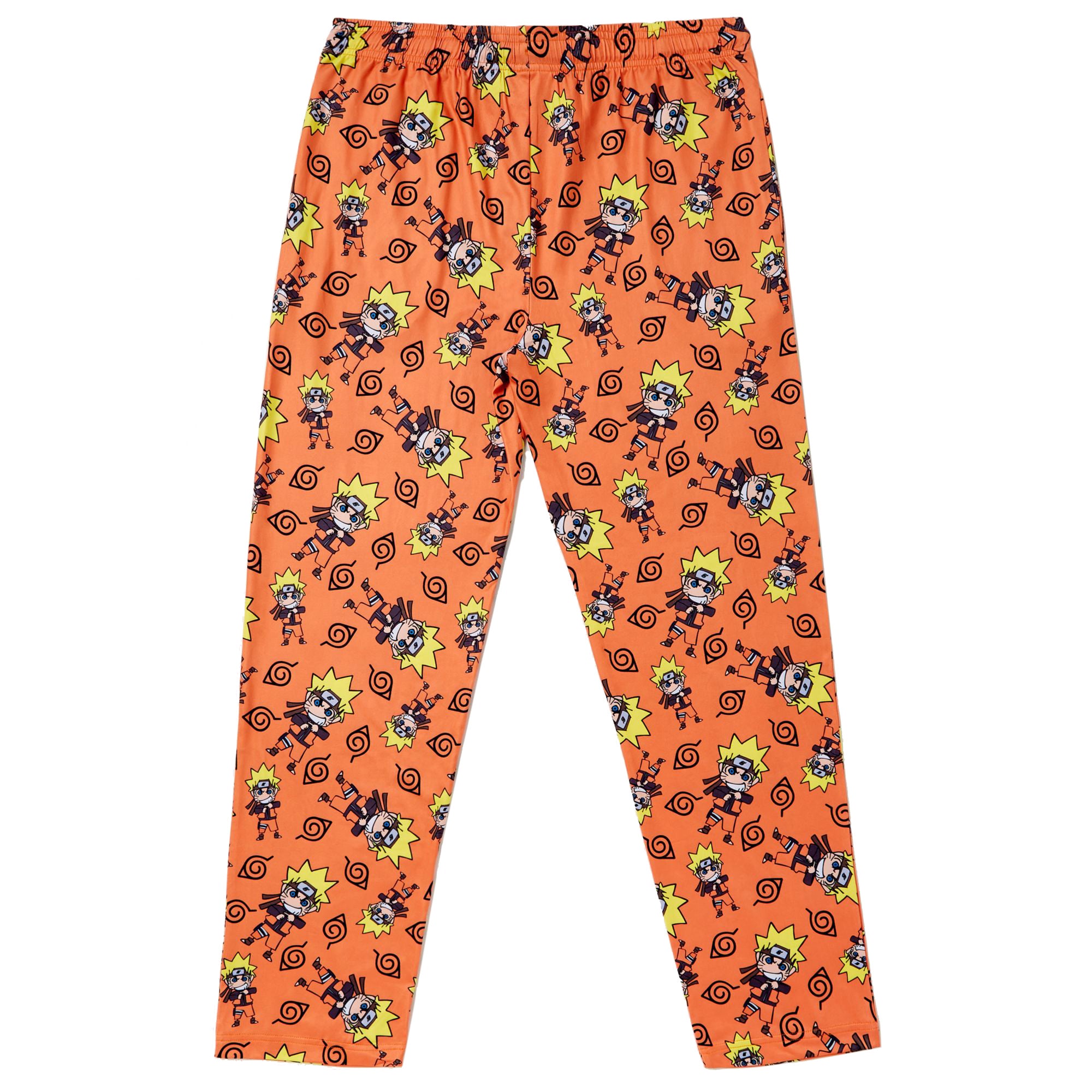 Naruto Anime Men's Chibi Character All Over Print Sleep Pajama Pants
