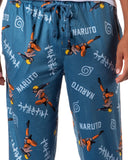 Naruto Shippuden Mens' Anime Cartoon Blue All Over Print Sleep Pajama Pants