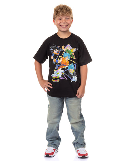 Dragon Ball Z Super Boys' Character Triangle Design Graphic Print T-Shirt