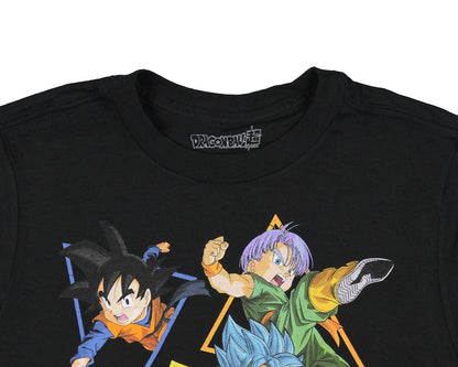 Dragon Ball Z Super Boys' Character Triangle Design Graphic Print T-Shirt