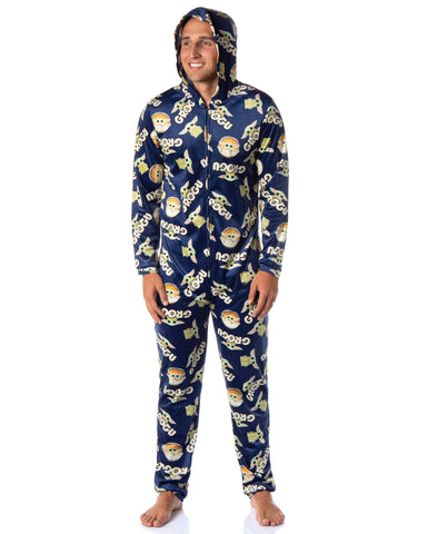 Star Wars The Mandalorian Grogu All-Over Print Hooded Adult Union Suit