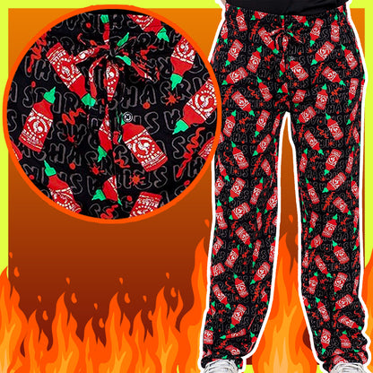 Sriracha Hot Sauce Men's Sriracha Bottle Splatter Pajama Lounge Pants