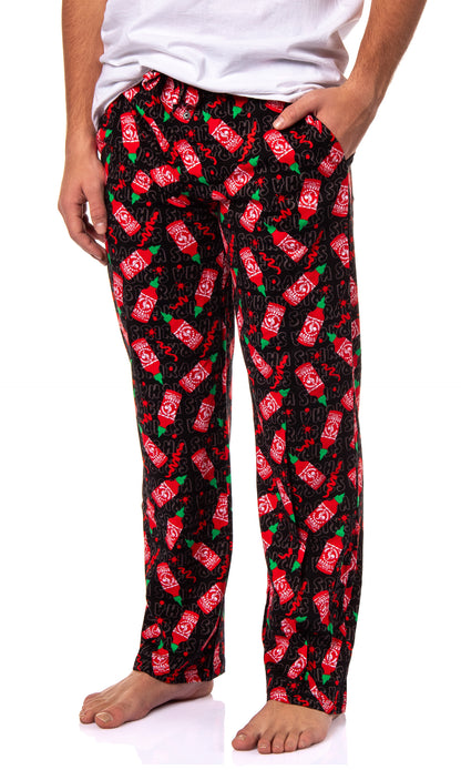 Sriracha Hot Sauce Men's Sriracha Bottle Splatter Pajama Lounge Pants
