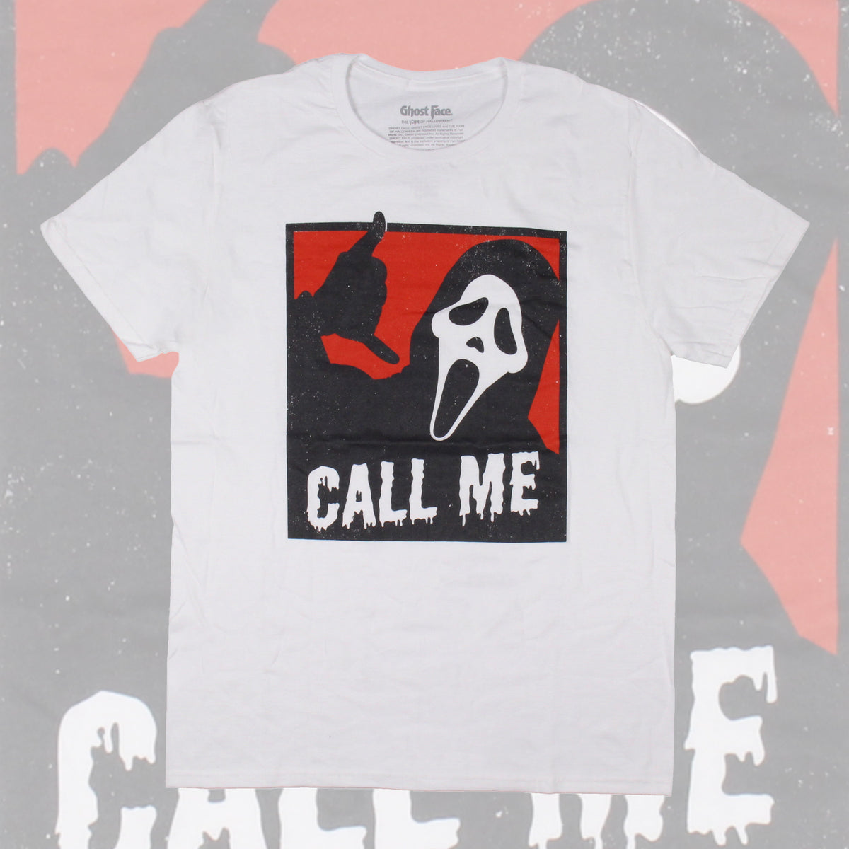 Ghostface Men's Call Me Hand Gesture Short Sleeve T-Shirt