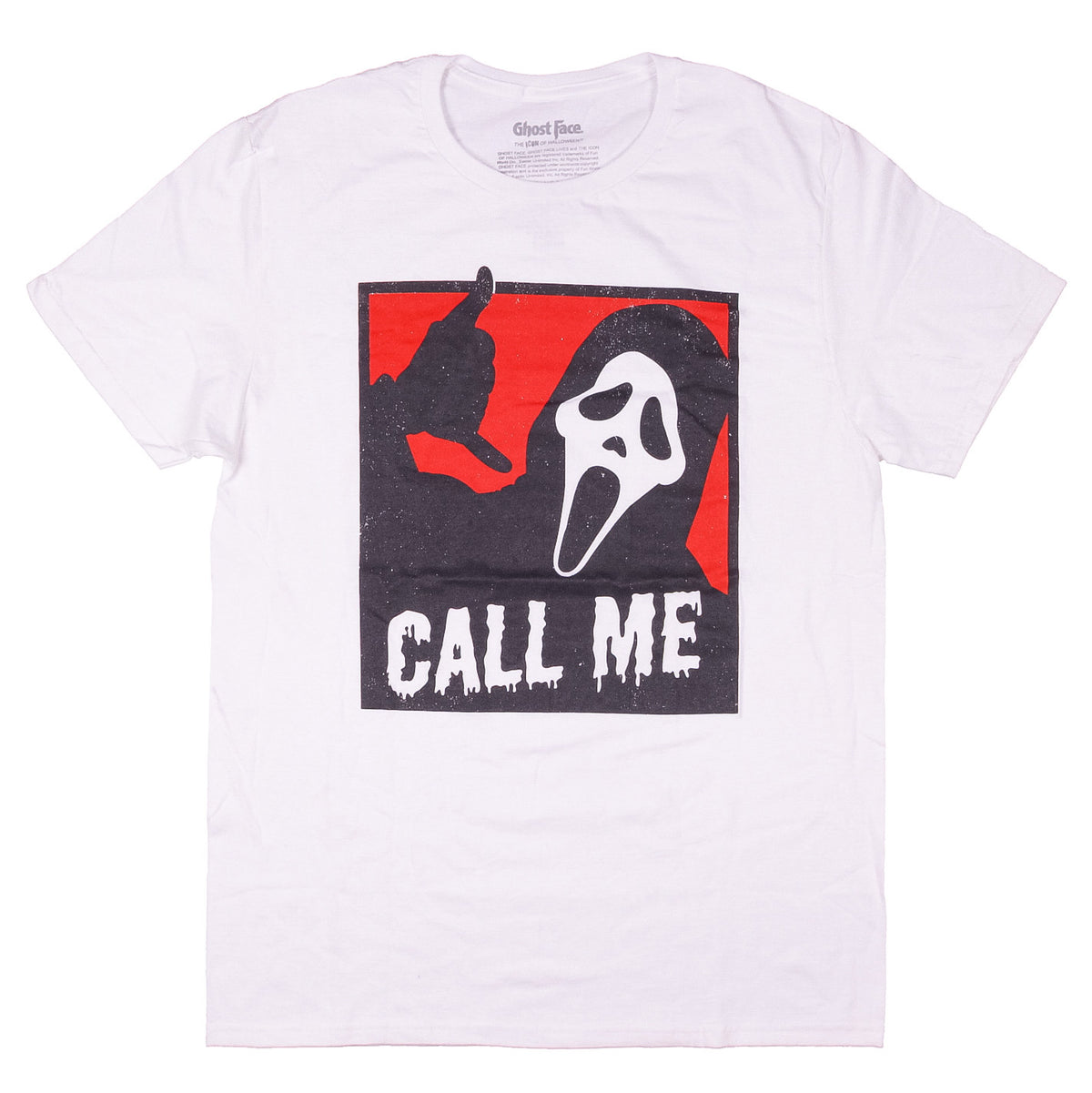 Ghostface Men's Call Me Hand Gesture Short Sleeve T-Shirt
