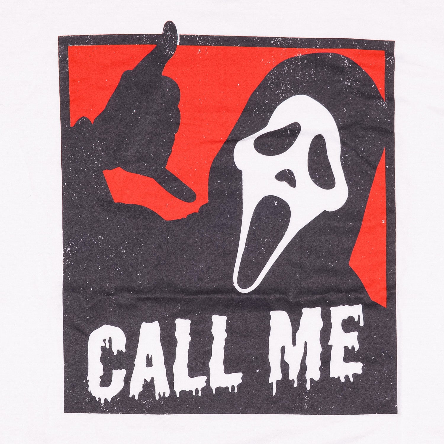 Ghostface Men's Call Me Hand Gesture Short Sleeve T-Shirt