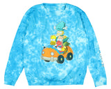 The Simpsons Men's Homer Krusty Sideshow Bob Tie Dye Pullover Sweatshirt