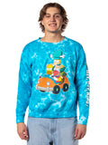 The Simpsons Men's Homer Krusty Sideshow Bob Tie Dye Pullover Sweatshirt