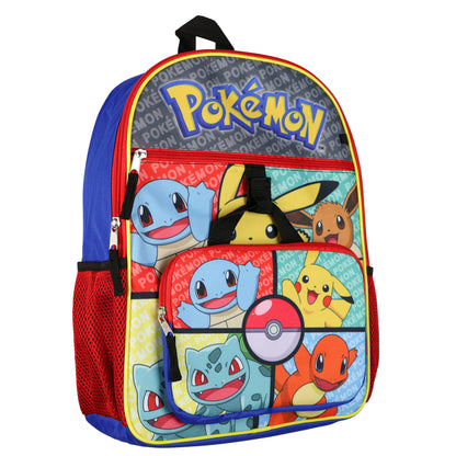 Pokemon 16" Backpack 5-Piece Set with Pencil Case and Keychain