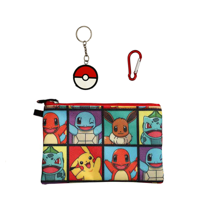 Pokemon 5 Piece Backpack Set Supply Case Key Chain Pendant Kids Backpack Set 16"