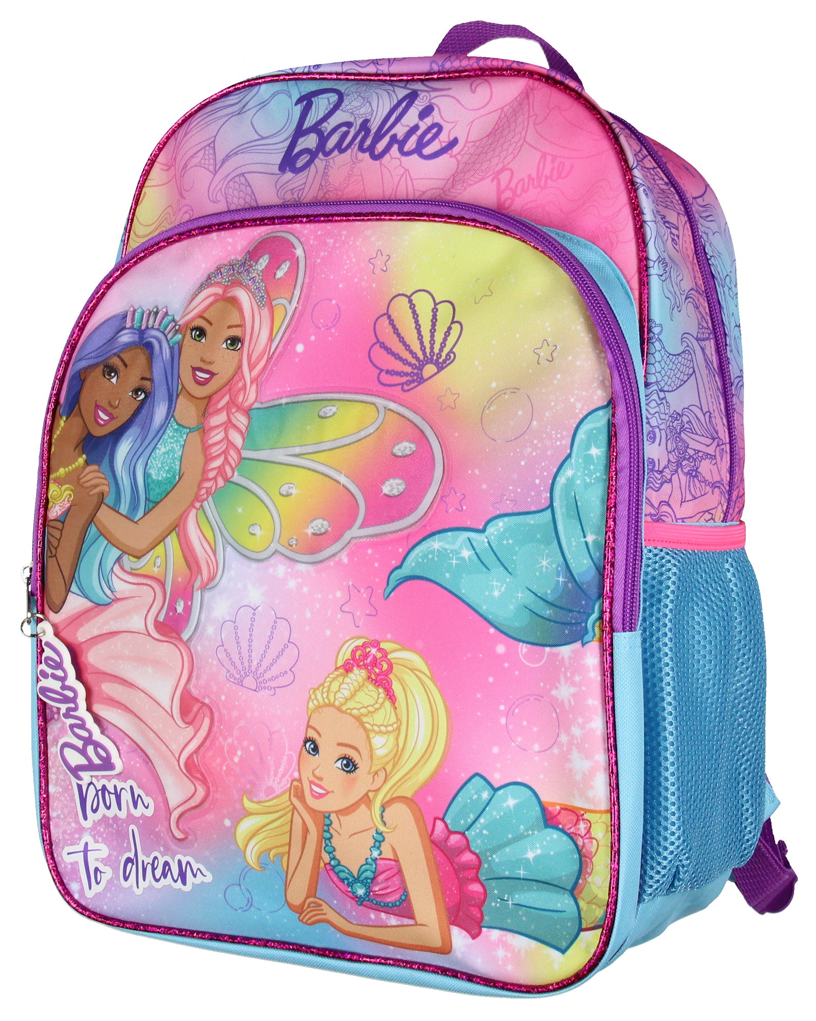 Barbie Born To Dream 17" School Backpack Travel Laptop Book Bag