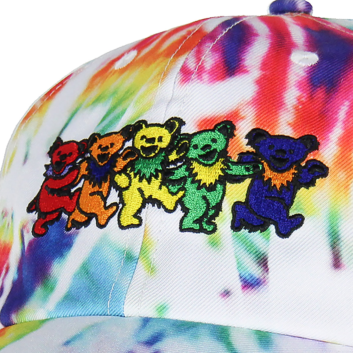Grateful Dead Embroidered Dancing Bears Tie-Dye Adjustable Snapback Dad Hat Cap