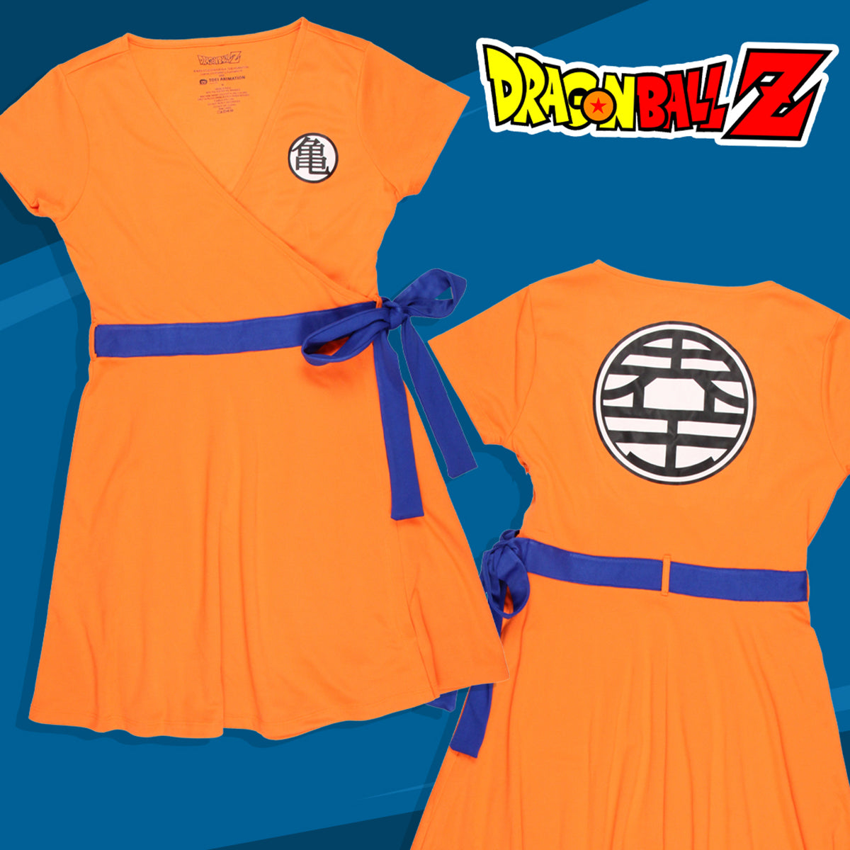 Dragon Ball Z Womens' Kanji Symbol Cosplay Costume Skater Dress
