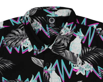 Neff Men's Birds And Feathers Hawaiian Print Button-Down Collared Shirt Adult