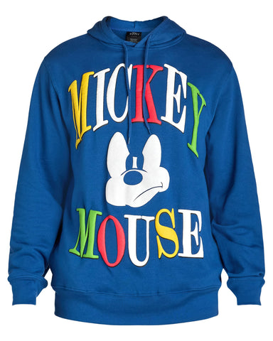Disney Mickey Mouse Hoodie Men's Puzzled Face Block Letter Design Pullover