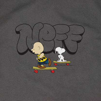 Neff Peanuts Men's Charlie Brown and Snoopy Skateboard Adventure T-Shirt