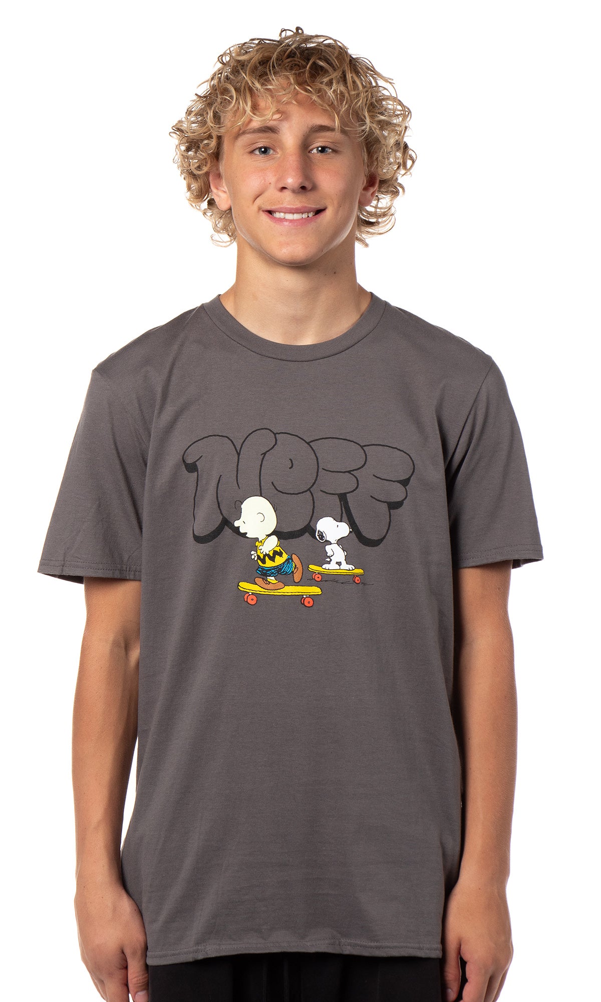 Neff Peanuts Men's Charlie Brown and Snoopy Skateboard Adventure T-Shirt (3X-Large)