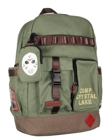 Friday the 13th Camp Crystal Lake Rugged Travel Backpack w/ Padded Laptop Sleeve