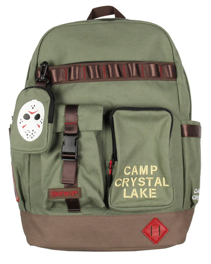 Friday the 13th Camp Crystal Lake Rugged Travel Backpack w/ Padded Laptop Sleeve