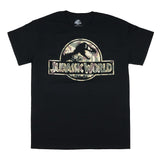 Jurassic World Men's T-Shirt Camo Filled Logo Design Short Sleeve Tee (X-Large)