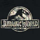 Jurassic World Men's T-Shirt Camo Filled Logo Design Short Sleeve Tee (X-Large)