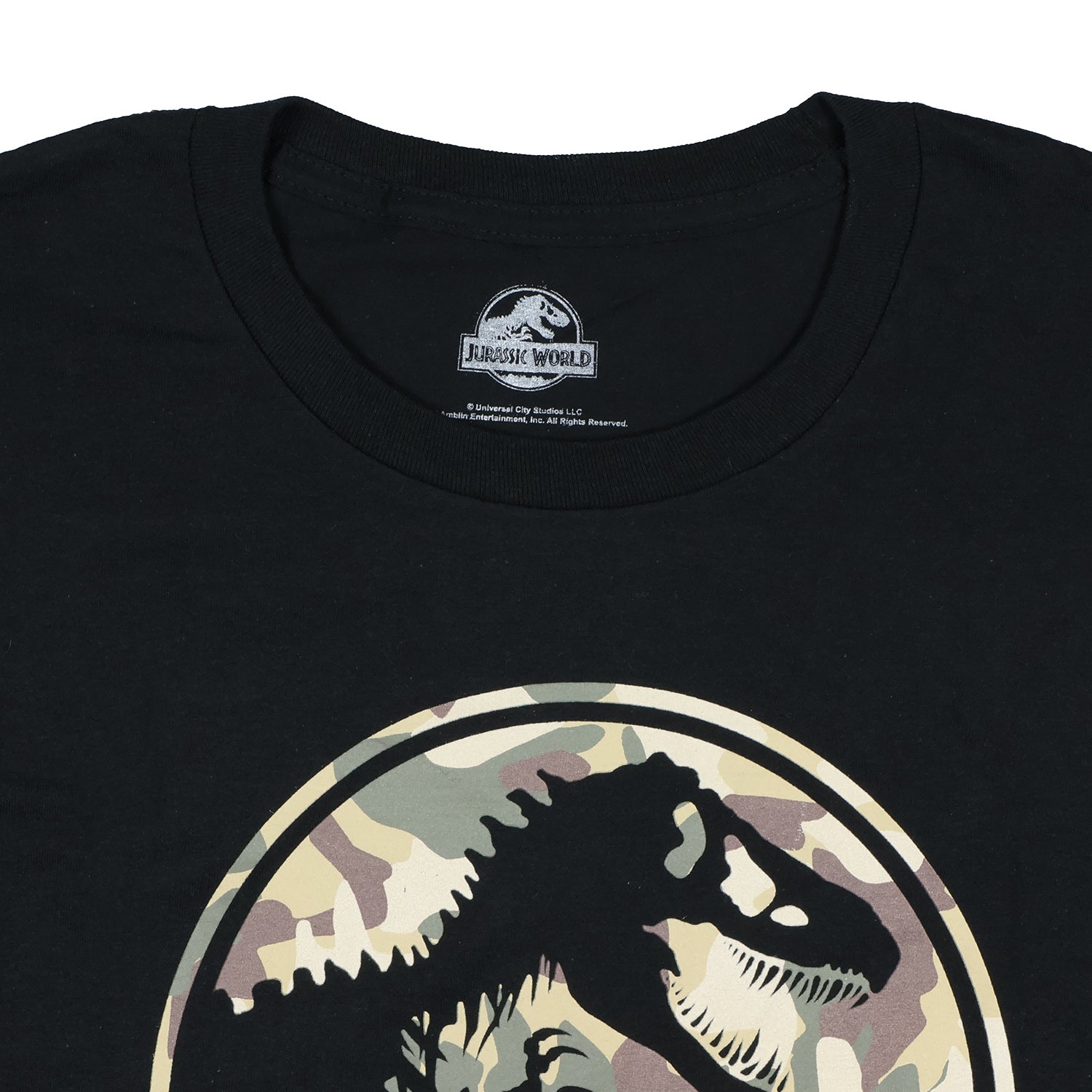 Jurassic World Men's T-Shirt Camo Filled Logo Design Short Sleeve Tee (2X-Large)