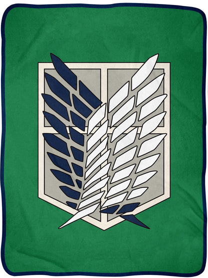 Attack on Titan Scout Regiment Logo Soft Plush Fleece Throw Blanket 46" X 60"
