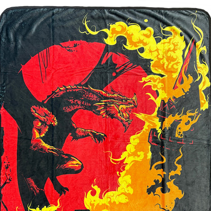 Dungeons & Dragons Blanket D&D Castle Red Inferno Dragon Throw 45" X 60"