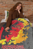 Dungeons & Dragons Blanket D&D Castle Red Inferno Dragon Throw 45" X 60"